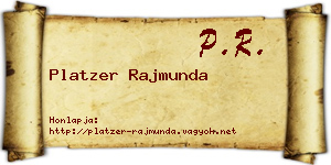 Platzer Rajmunda névjegykártya